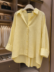 Chemise Brodée Jaune Pastel
