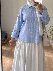 Chemise Brodée Bleu