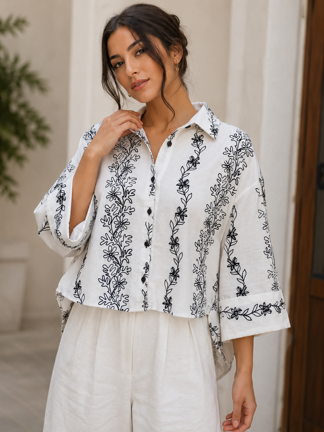 Chemise Flora Blanche