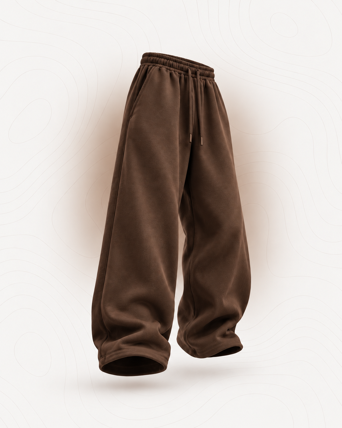 Brown wide-leg drawstring pants